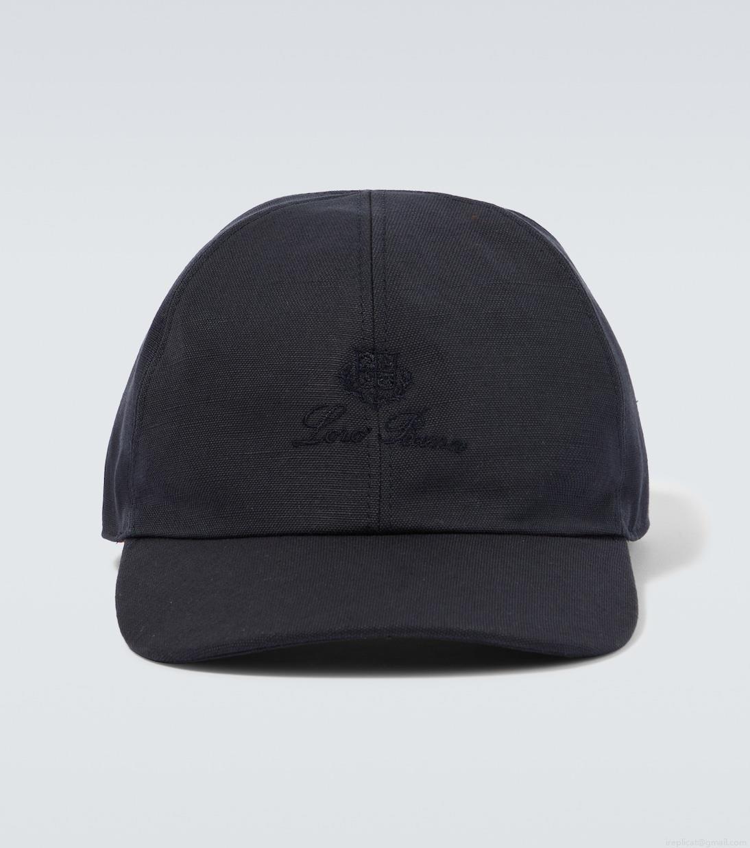 Loro PianaLogo cotton and linen baseball cap Loro PianaLogo cotton and linen baseball cap