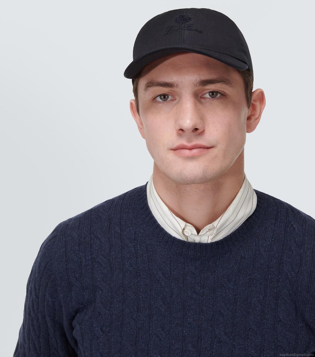 Loro PianaLogo cotton and linen baseball cap Loro PianaLogo cotton and linen baseball cap