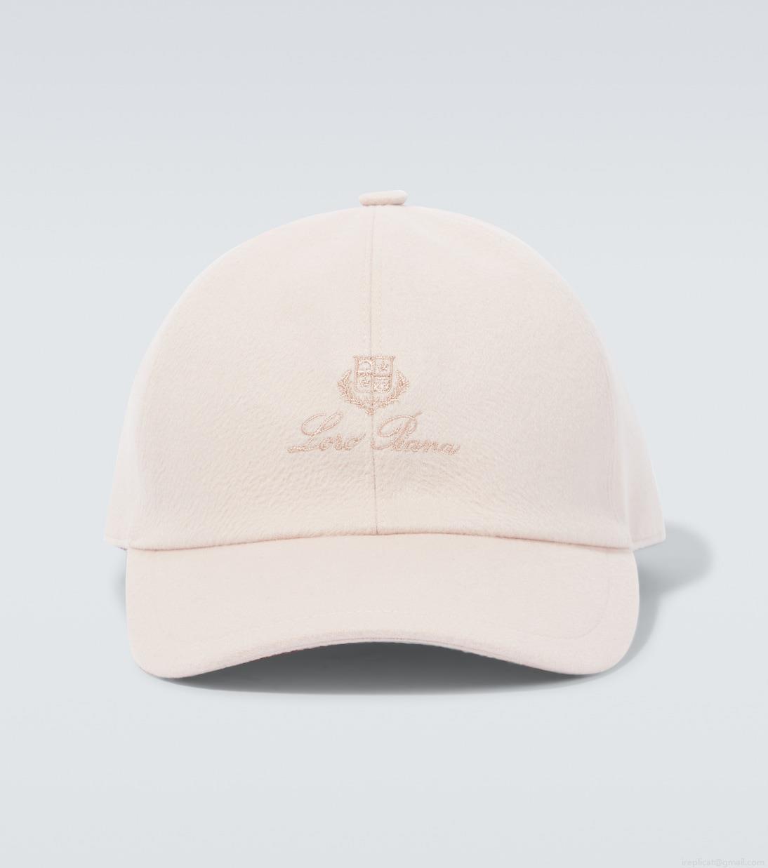 Loro PianaLogo cashmere velvet baseball cap Loro PianaLogo cashmere velvet baseball cap