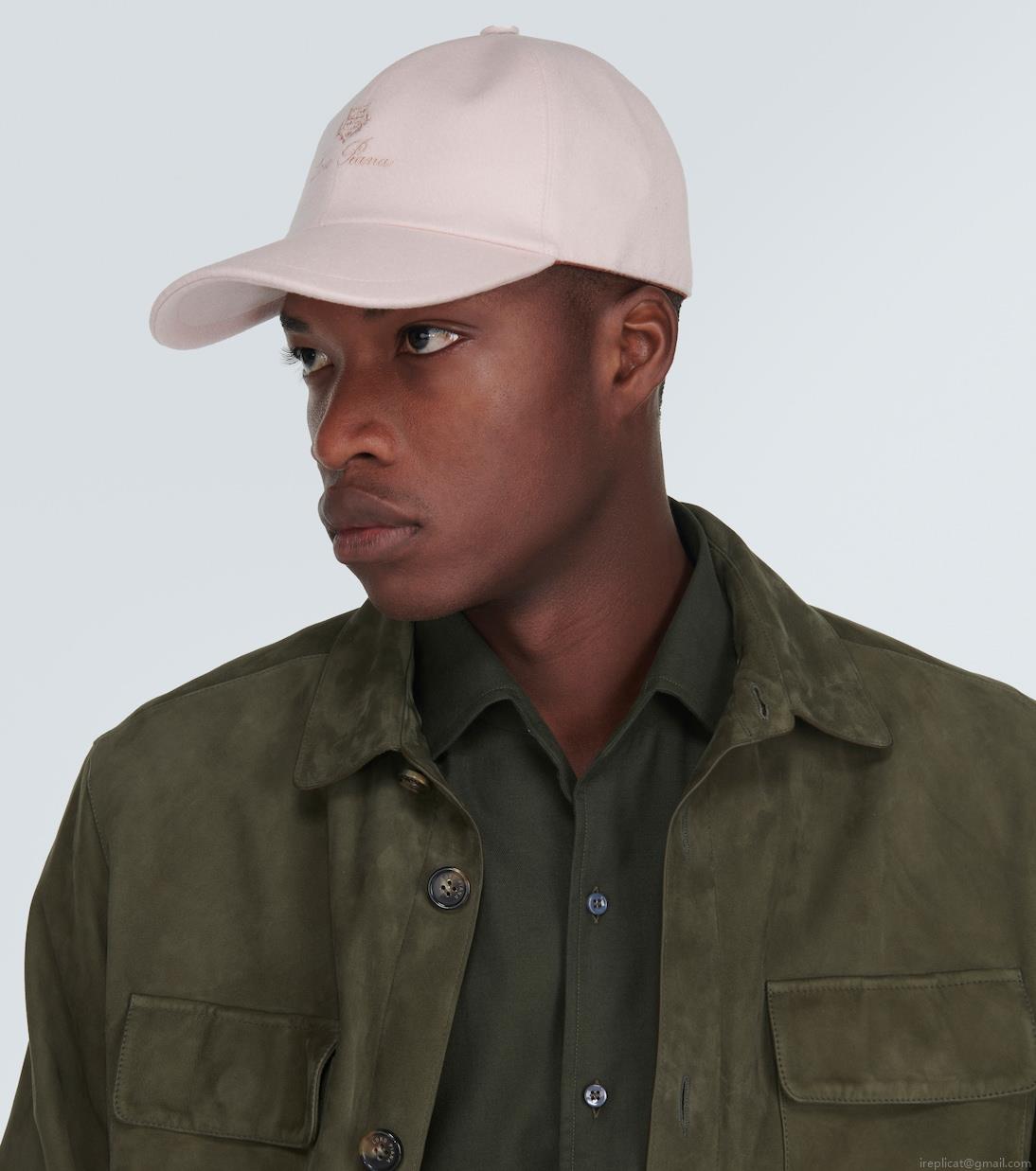 Loro PianaLogo cashmere velvet baseball cap Loro PianaLogo cashmere velvet baseball cap