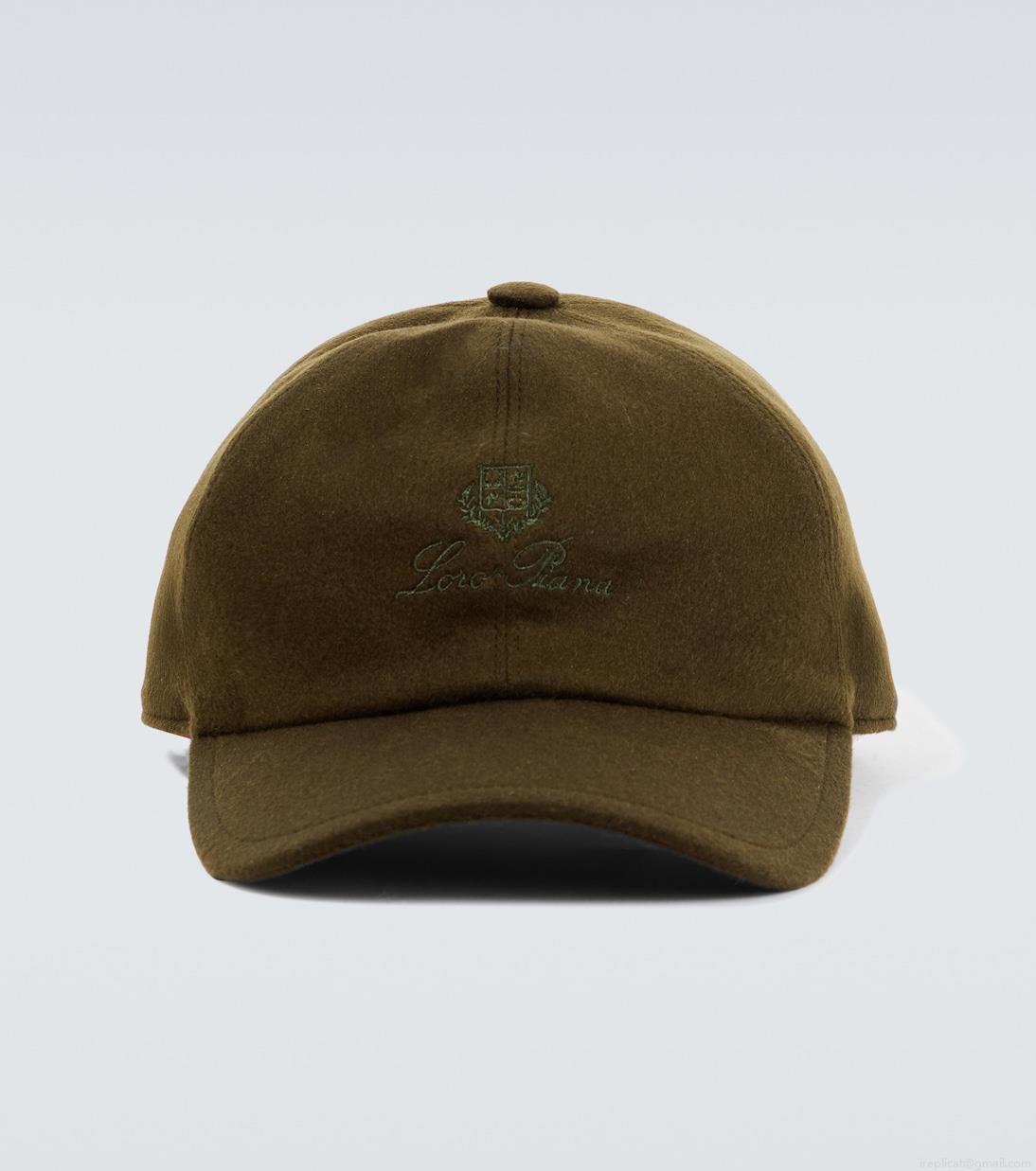 Loro PianaLogo cashmere velvet baseball cap Loro PianaLogo cashmere velvet baseball cap