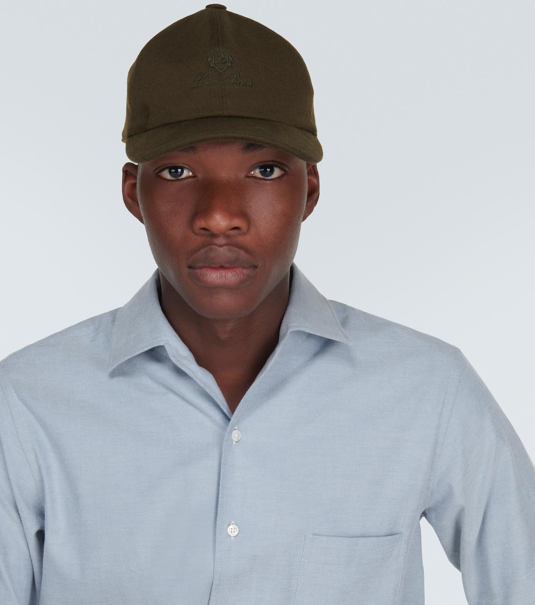 Loro PianaLogo cashmere velvet baseball cap Loro PianaLogo cashmere velvet baseball cap