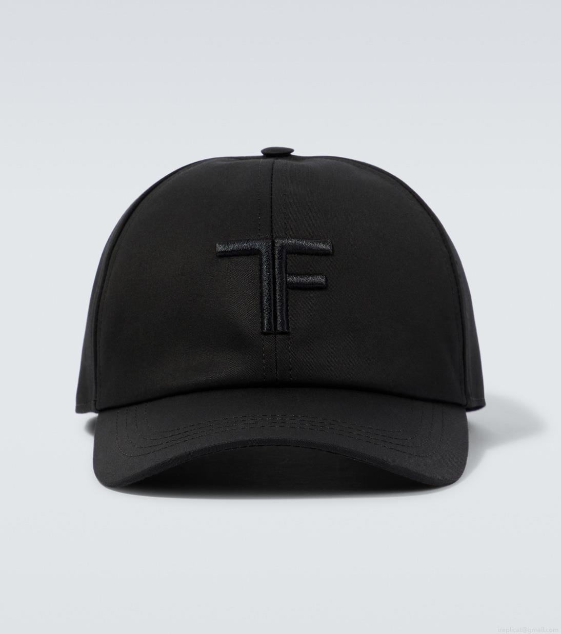 Tom FordEmbroidered canvas and leather cap Tom FordEmbroidered canvas and leather cap