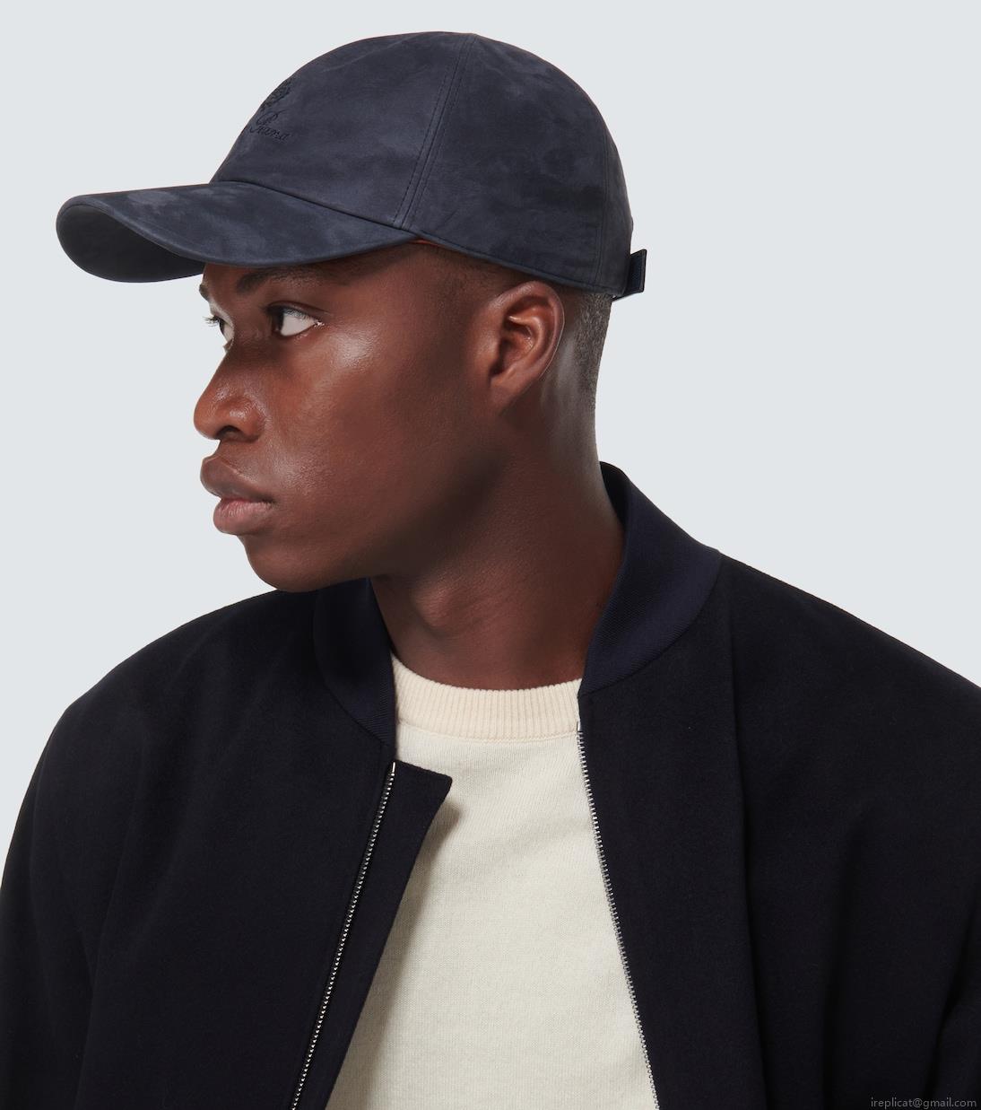 Loro PianaLogo suede baseball cap Loro PianaLogo suede baseball cap