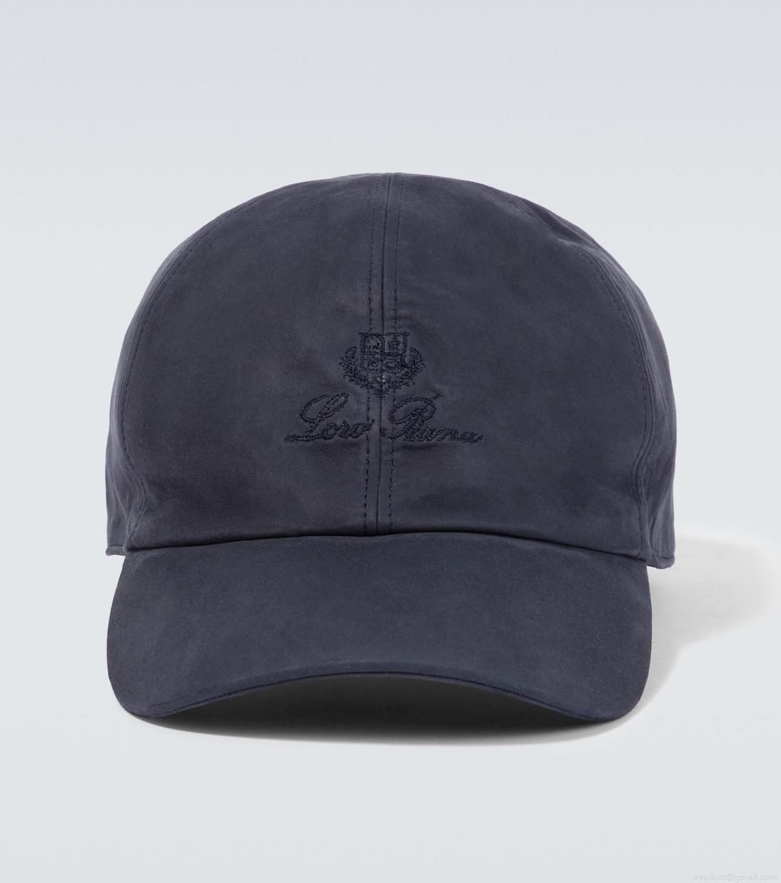 Loro PianaLogo suede baseball cap Loro PianaLogo suede baseball cap