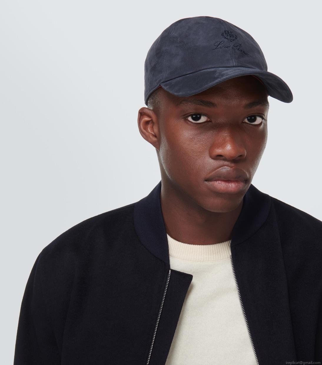 Loro PianaLogo suede baseball cap Loro PianaLogo suede baseball cap