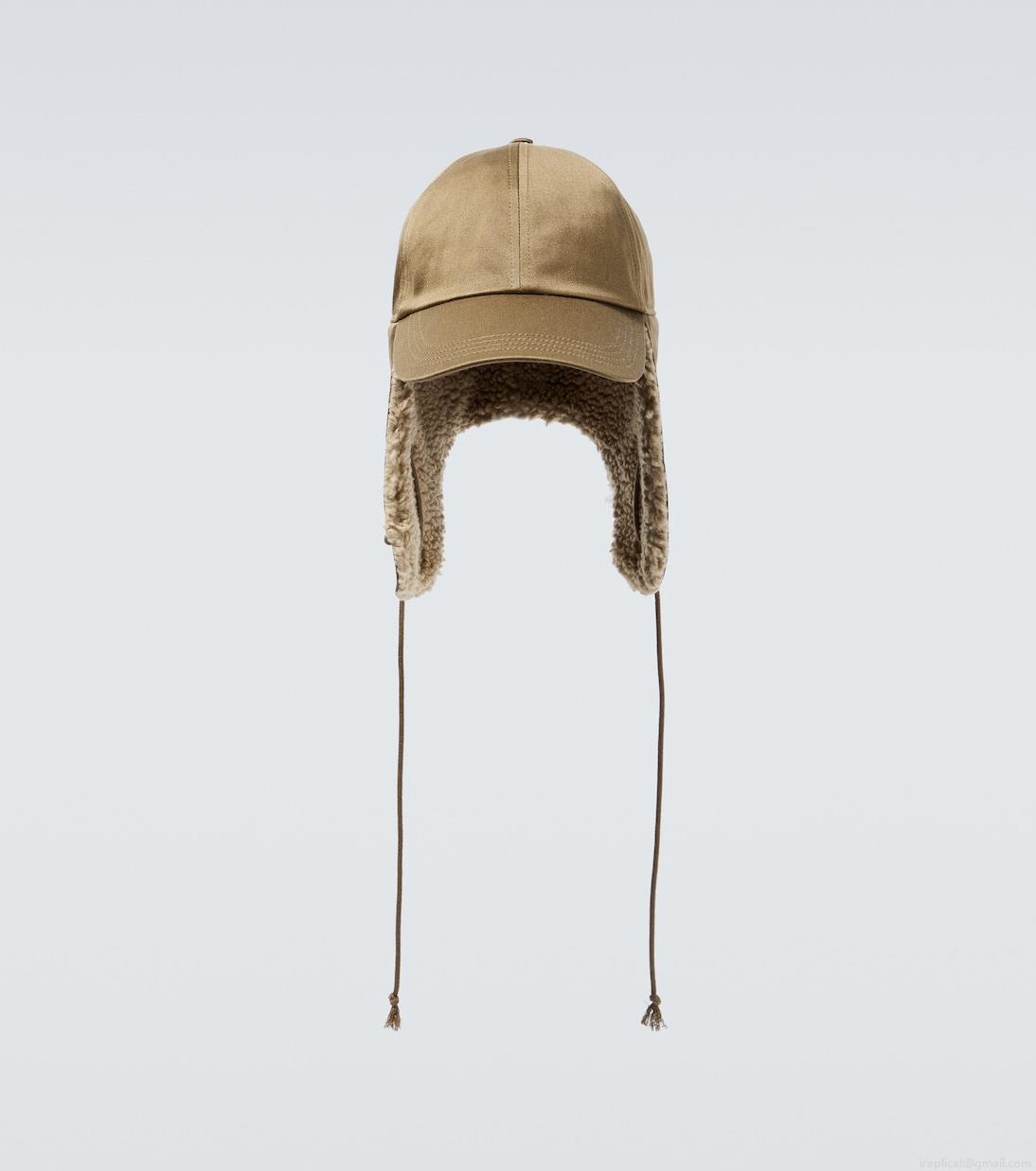 BurberryFaux-shearling trimmed cotton hat BurberryFaux-shearling trimmed cotton hat