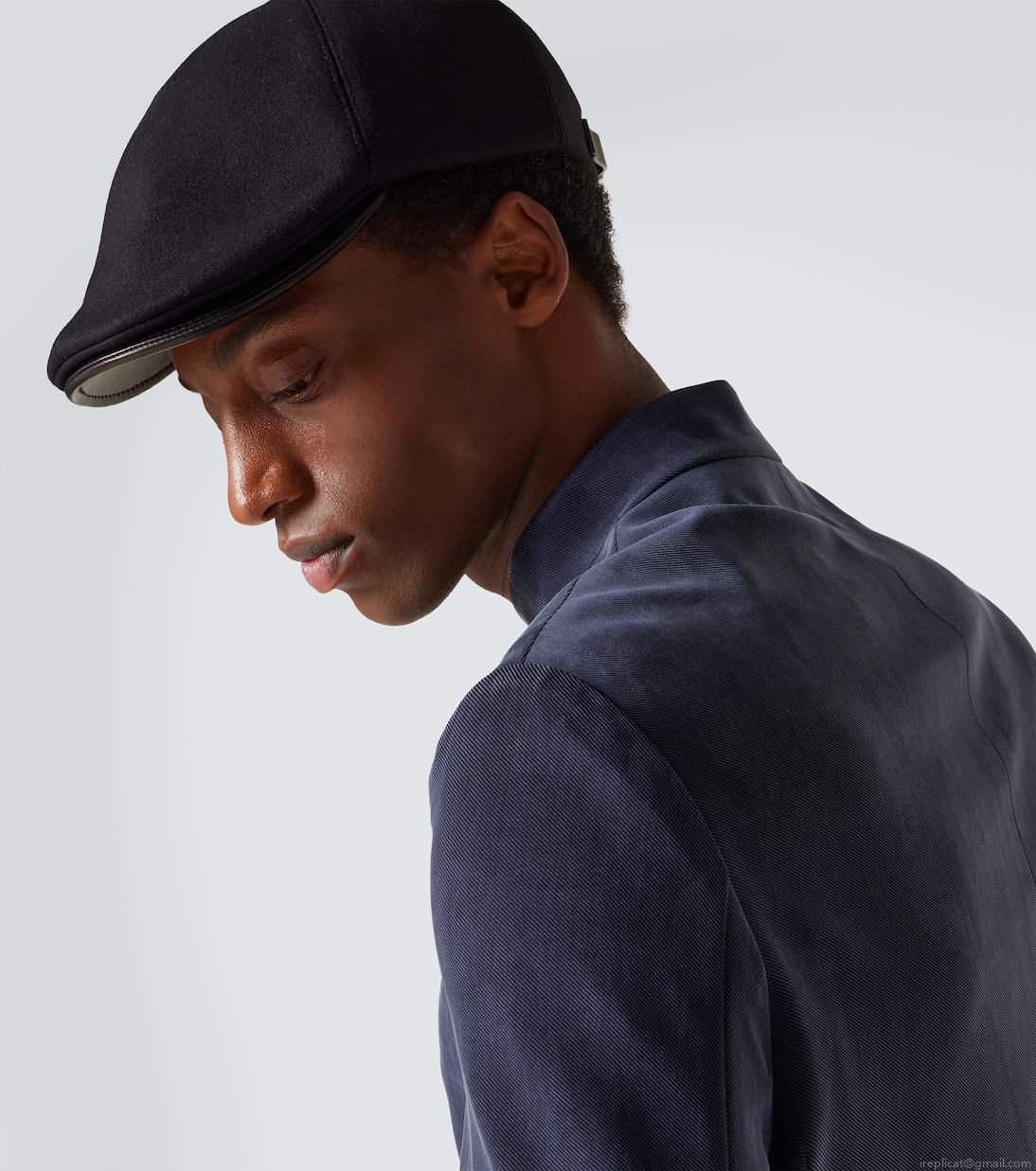 Giorgio ArmaniWool and cashmere-blend flat cap Giorgio ArmaniWool and cashmere-blend flat cap