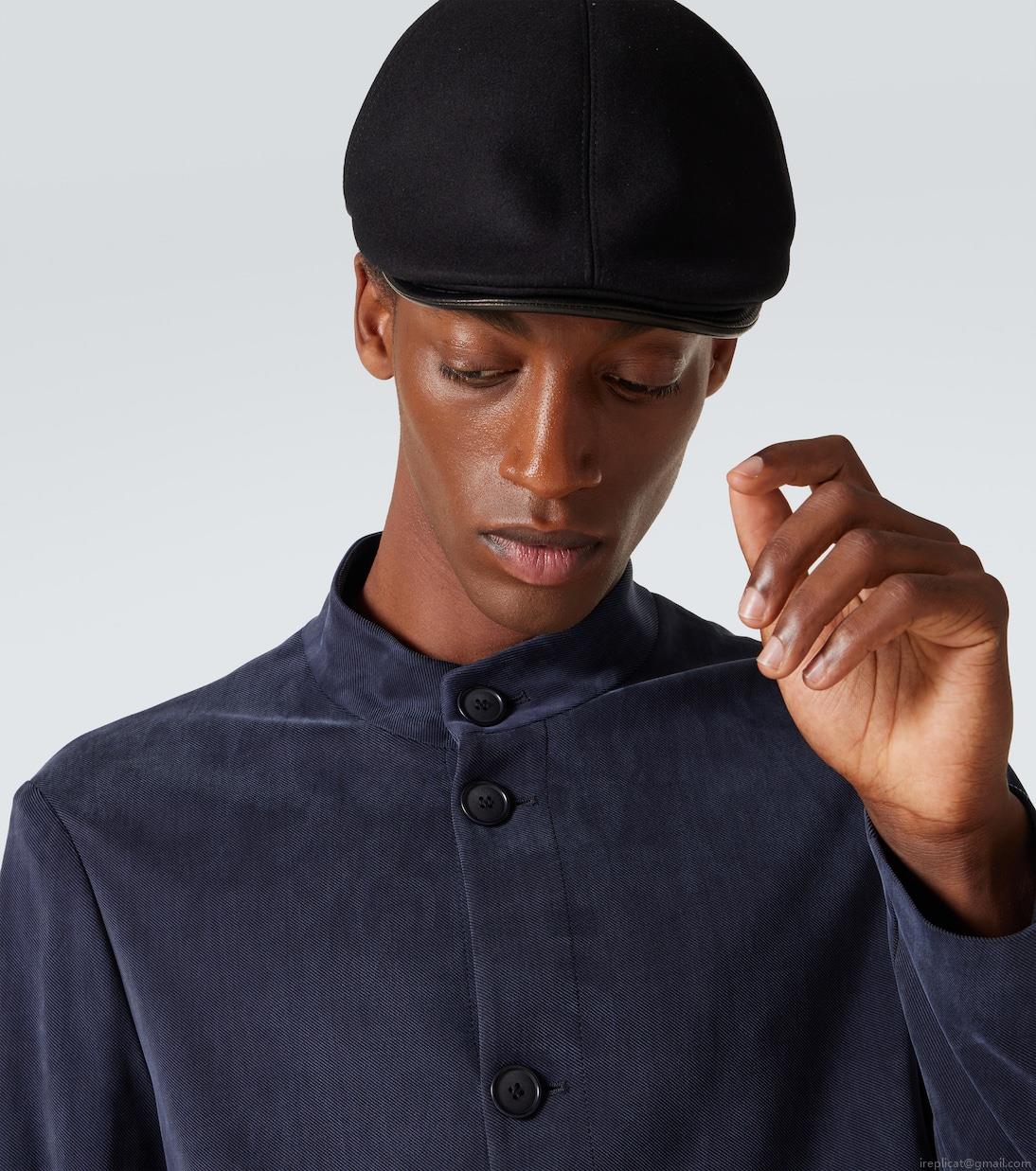 Giorgio ArmaniWool and cashmere-blend flat cap Giorgio ArmaniWool and cashmere-blend flat cap