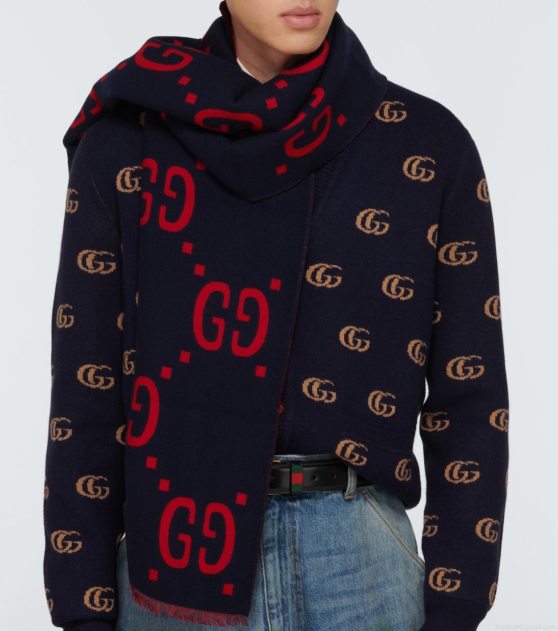 GucciGG jacquard wool-silk scarf GucciGG jacquard wool-silk scarf