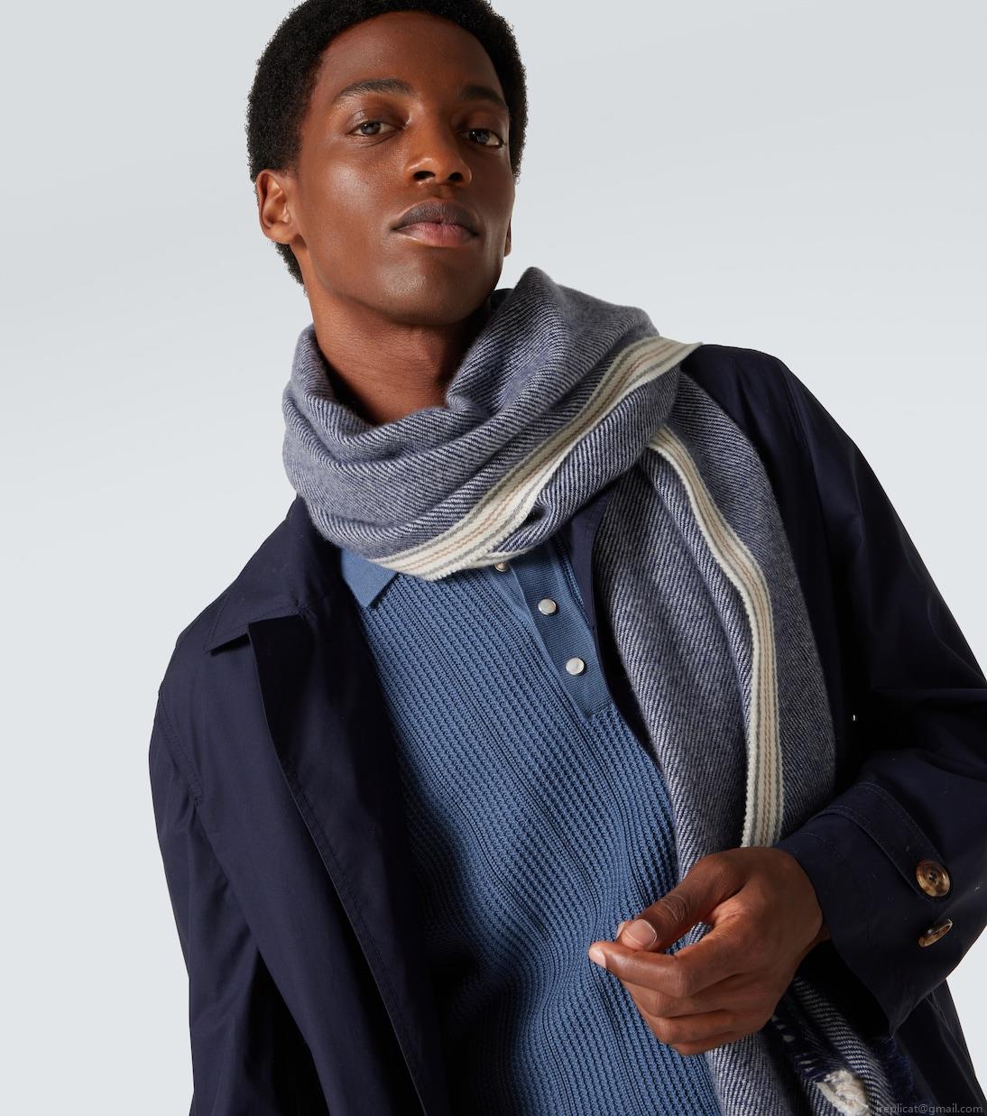 Brunello CucinelliStriped cashmere scarf Brunello CucinelliStriped cashmere scarf