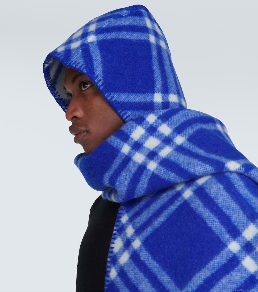 BurberryHooded checked wool scarf BurberryHooded checked wool scarf