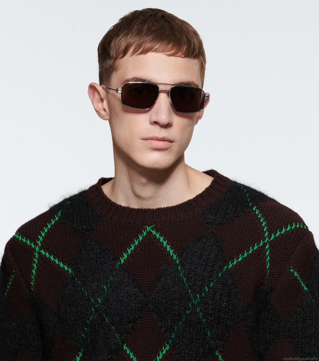 Bottega VenetaMetal-frame aviator sunglasses Bottega VenetaMetal-frame aviator sunglasses