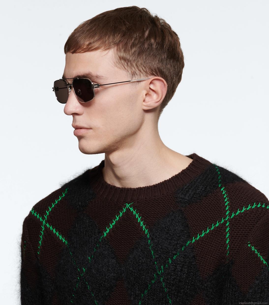 Bottega VenetaMetal-frame aviator sunglasses Bottega VenetaMetal-frame aviator sunglasses