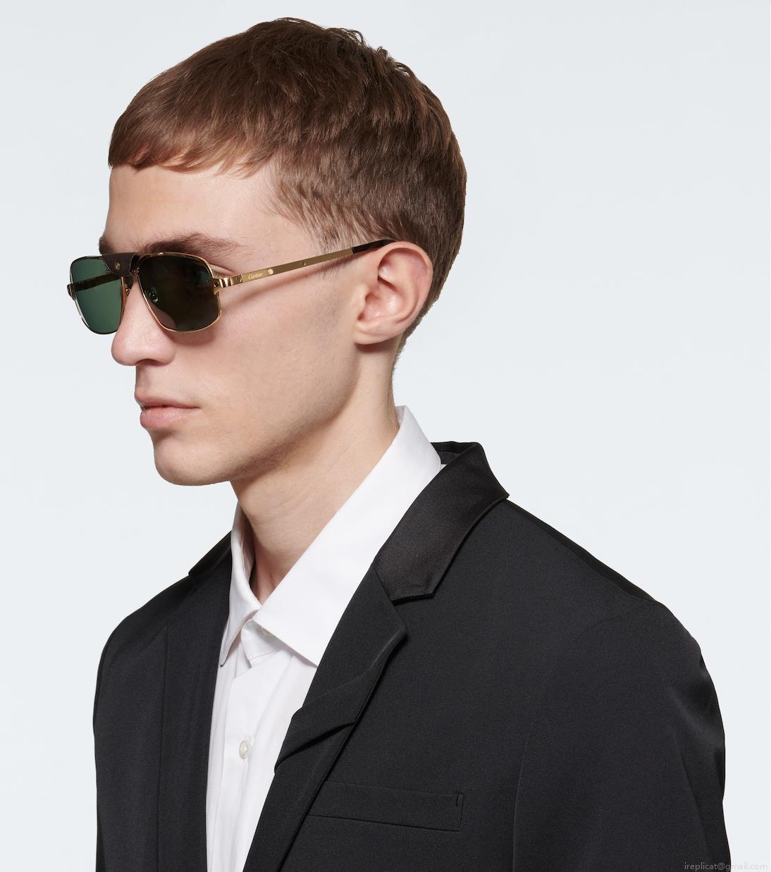 Cartier Eyewear CollectionRectangle-frame acetate sunglasses Cartier Eyewear CollectionRectangle-frame acetate sunglasses