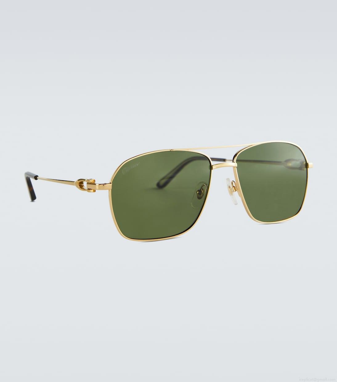 Cartier Eyewear CollectionDouble-bar metal frame sunglasses Cartier Eyewear CollectionDouble-bar metal frame sunglasses