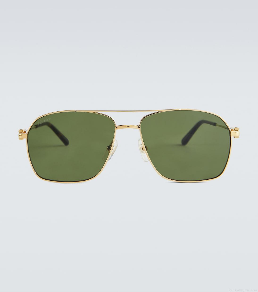 Cartier Eyewear CollectionDouble-bar metal frame sunglasses Cartier Eyewear CollectionDouble-bar metal frame sunglasses