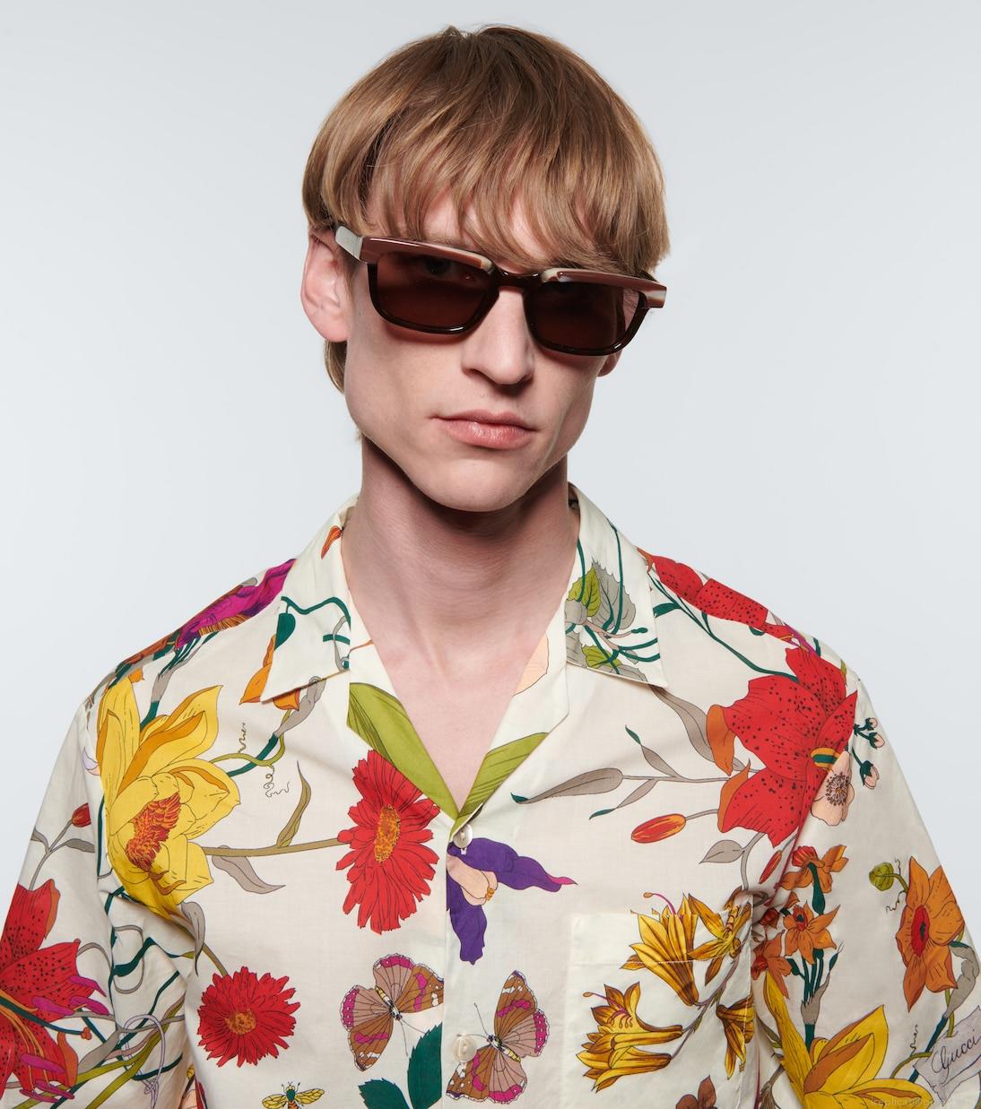 GucciRectangle-frame acetate sunglasses GucciRectangle-frame acetate sunglasses