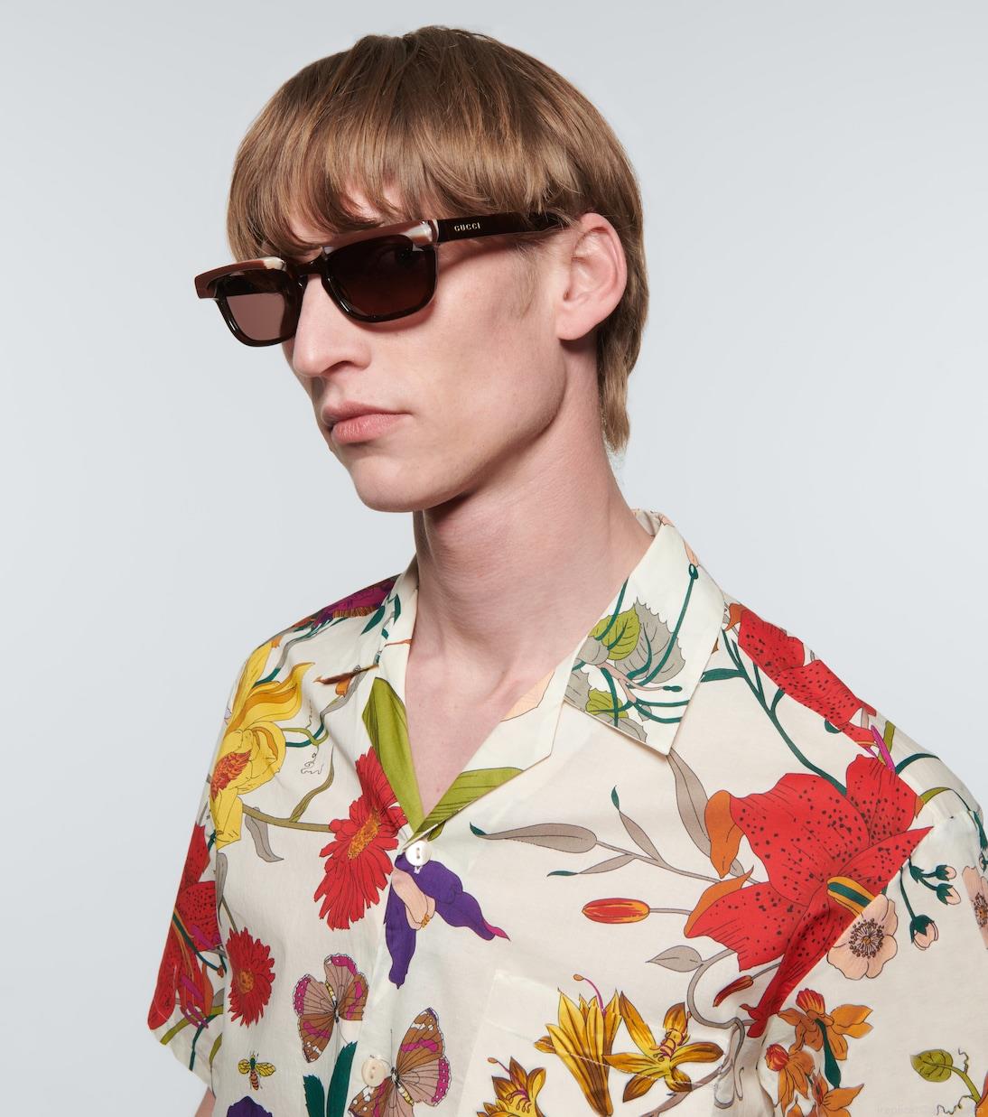 GucciRectangle-frame acetate sunglasses GucciRectangle-frame acetate sunglasses