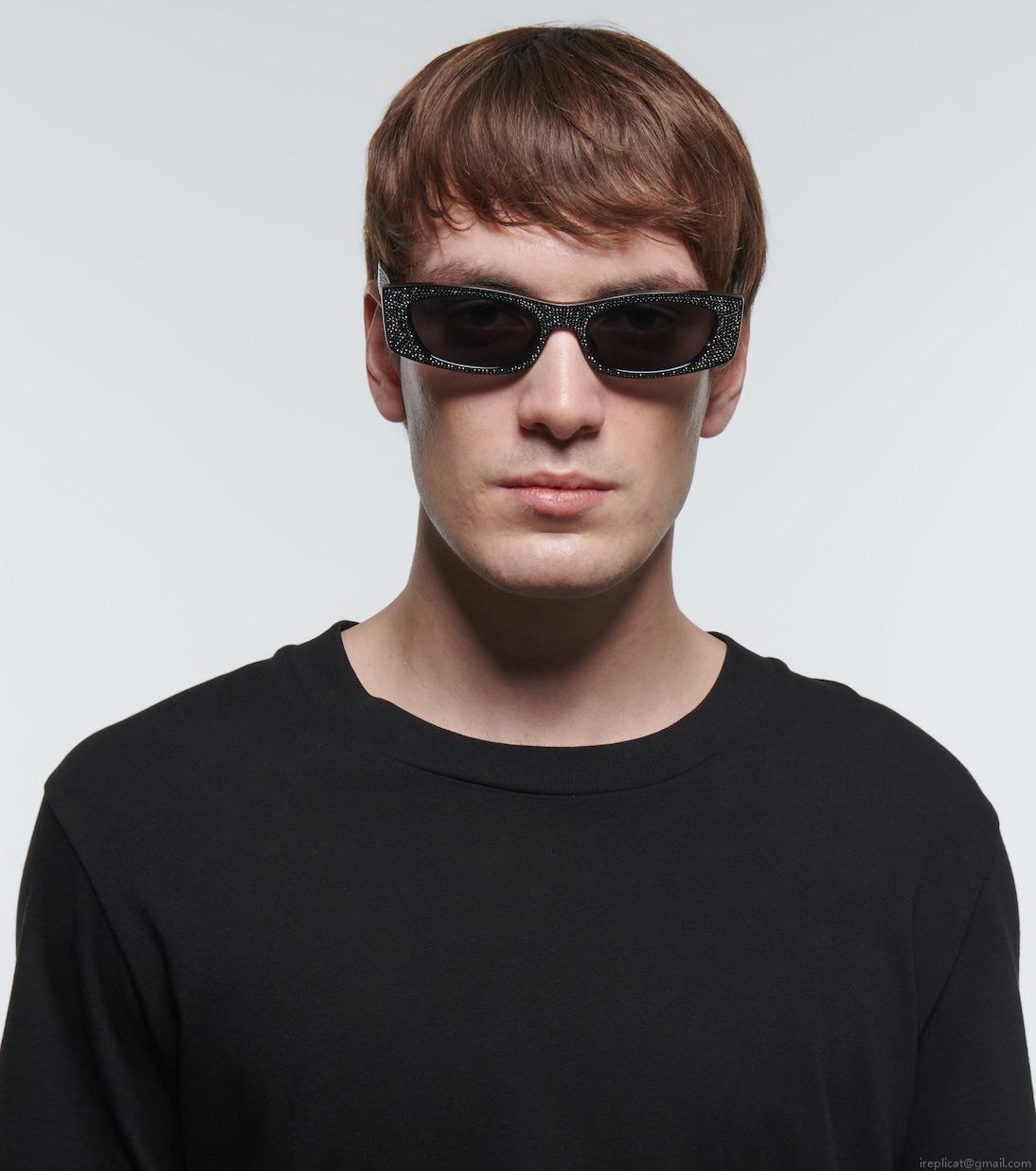 Celine EyewearCrystal-embellished rectangular sunglasses Celine EyewearCrystal-embellished rectangular sunglasses