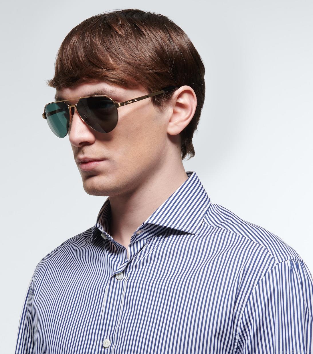 Cartier Eyewear CollectionSantos de Cartier aviator sunglasses Cartier Eyewear CollectionSantos de Cartier aviator sunglasses