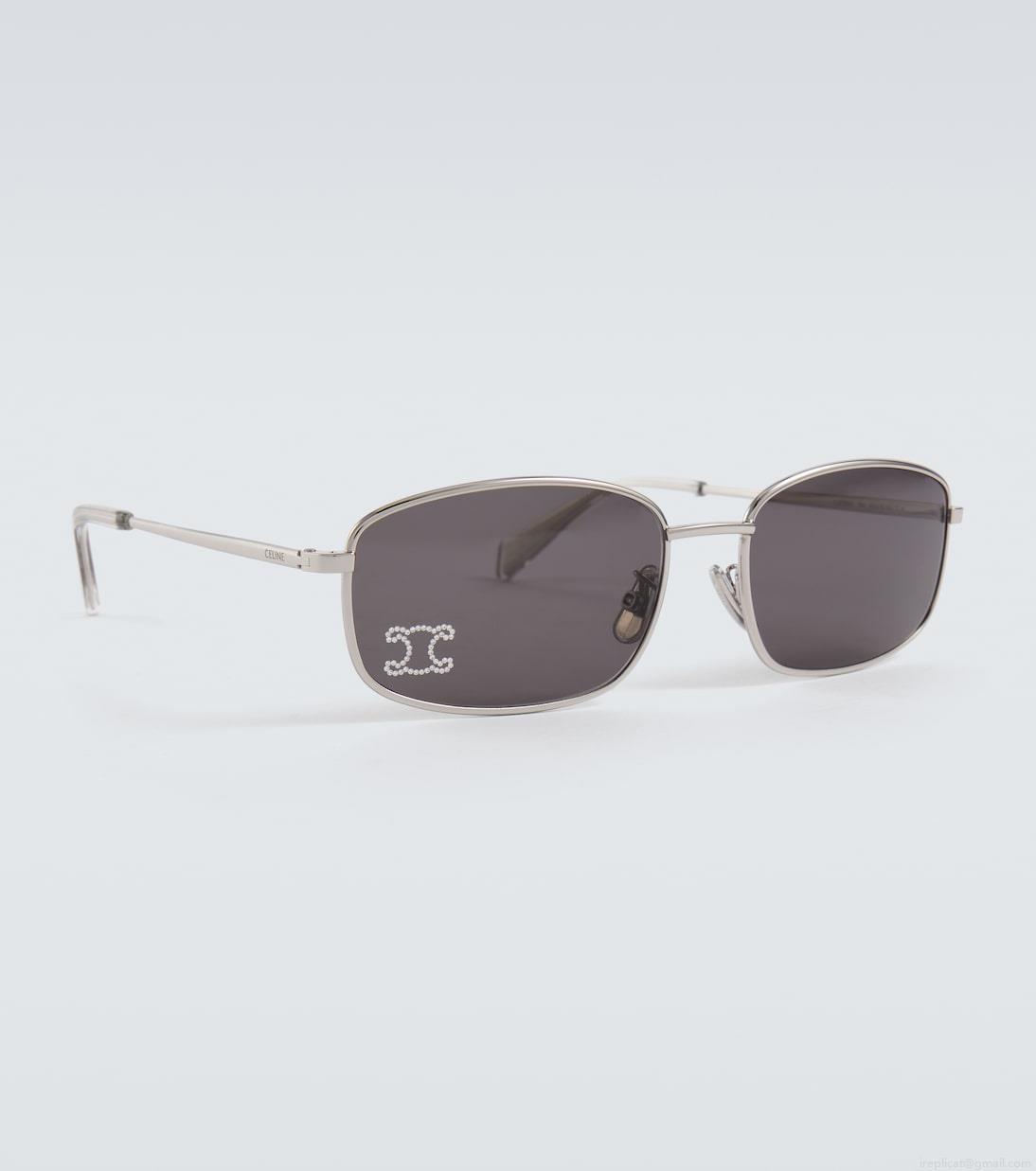 Celine EyewearTriomphe Rhinestone 02 rectangular sunglasses Celine EyewearTriomphe Rhinestone 02 rectangular sunglasses