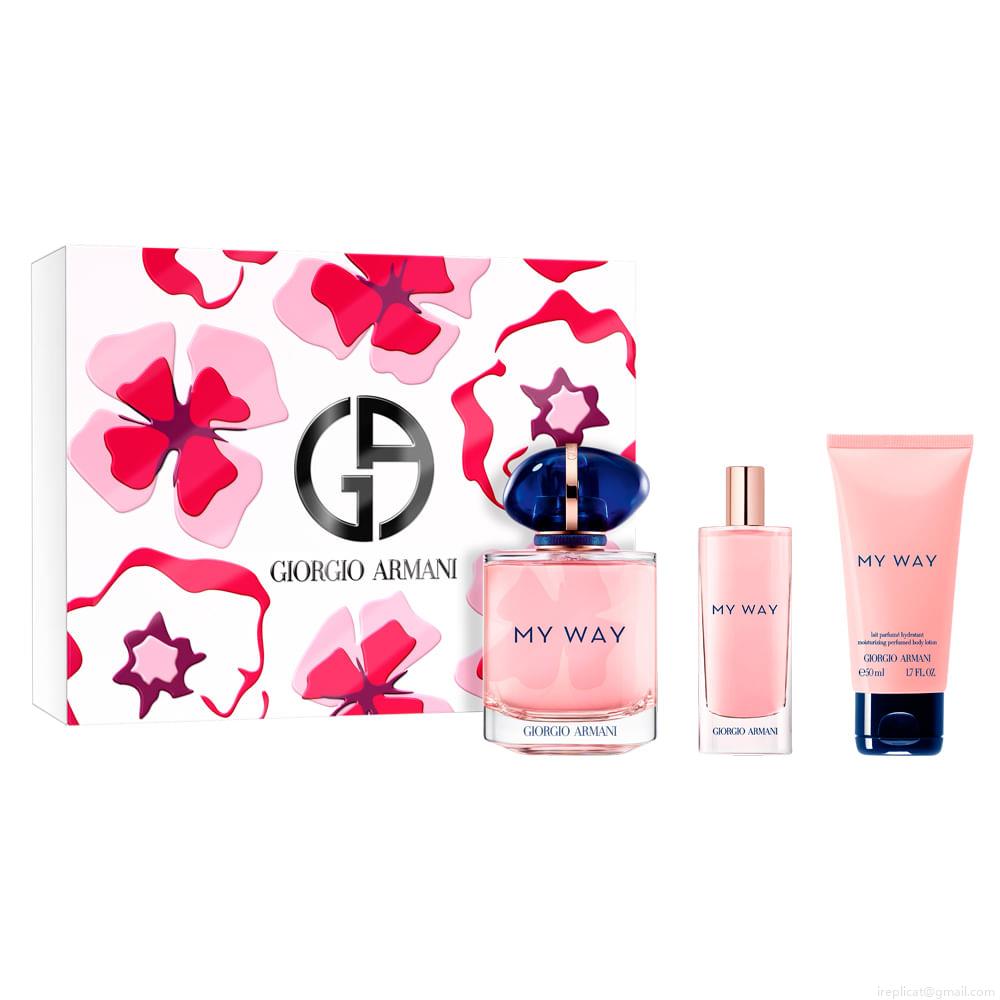 Kit Perfume Giorgio Armani My Way Eau de Parfum Feminino 90 ml + Miniatura 15 ml + Loção 50 ml Kit Perfume Giorgio Armani My Way Eau de Parfum Feminino 90 ml + Miniatura 15 ml + Loção 50 ml