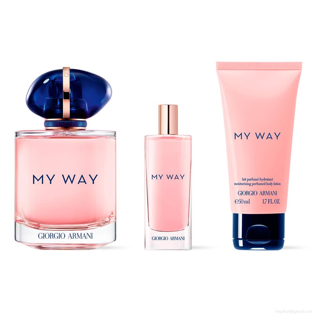 Kit Perfume Giorgio Armani My Way Eau de Parfum Feminino 90 ml + Miniatura 15 ml + Loção 50 ml Kit Perfume Giorgio Armani My Way Eau de Parfum Feminino 90 ml + Miniatura 15 ml + Loção 50 ml