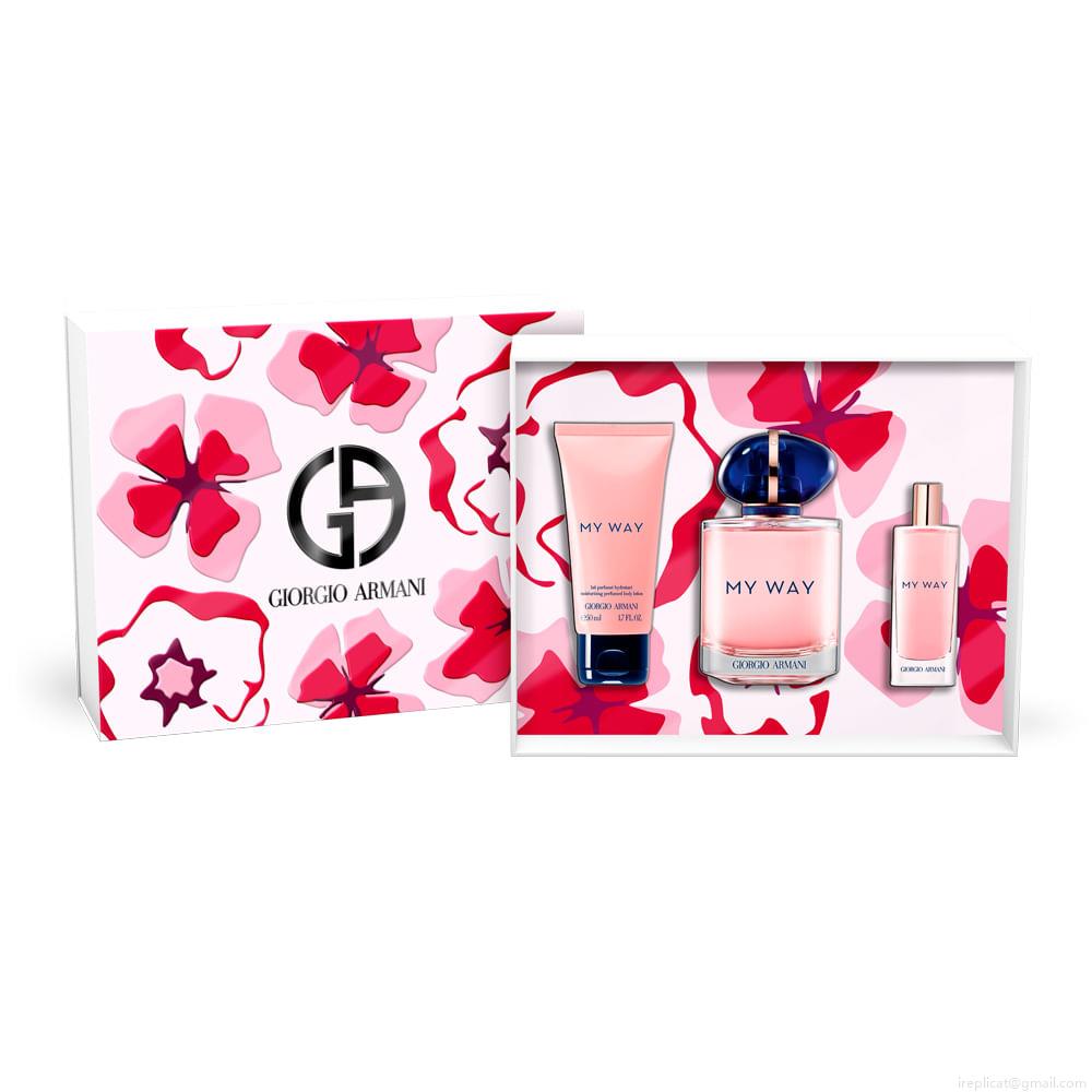 Kit Perfume Giorgio Armani My Way Eau de Parfum Feminino 90 ml + Miniatura 15 ml + Loção 50 ml Kit Perfume Giorgio Armani My Way Eau de Parfum Feminino 90 ml + Miniatura 15 ml + Loção 50 ml