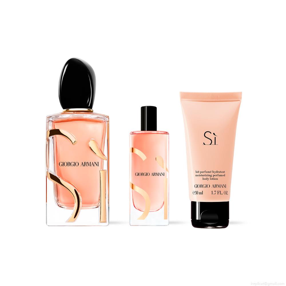 Kit Perfume Giorgio Armani Sí Intense Eau de Parfum Feminino 100 ml + Miniatura 15 ml + Loção 50 ml Kit Perfume Giorgio Armani Sí Intense Eau de Parfum Feminino 100 ml + Miniatura 15 ml + Loção 50 ml