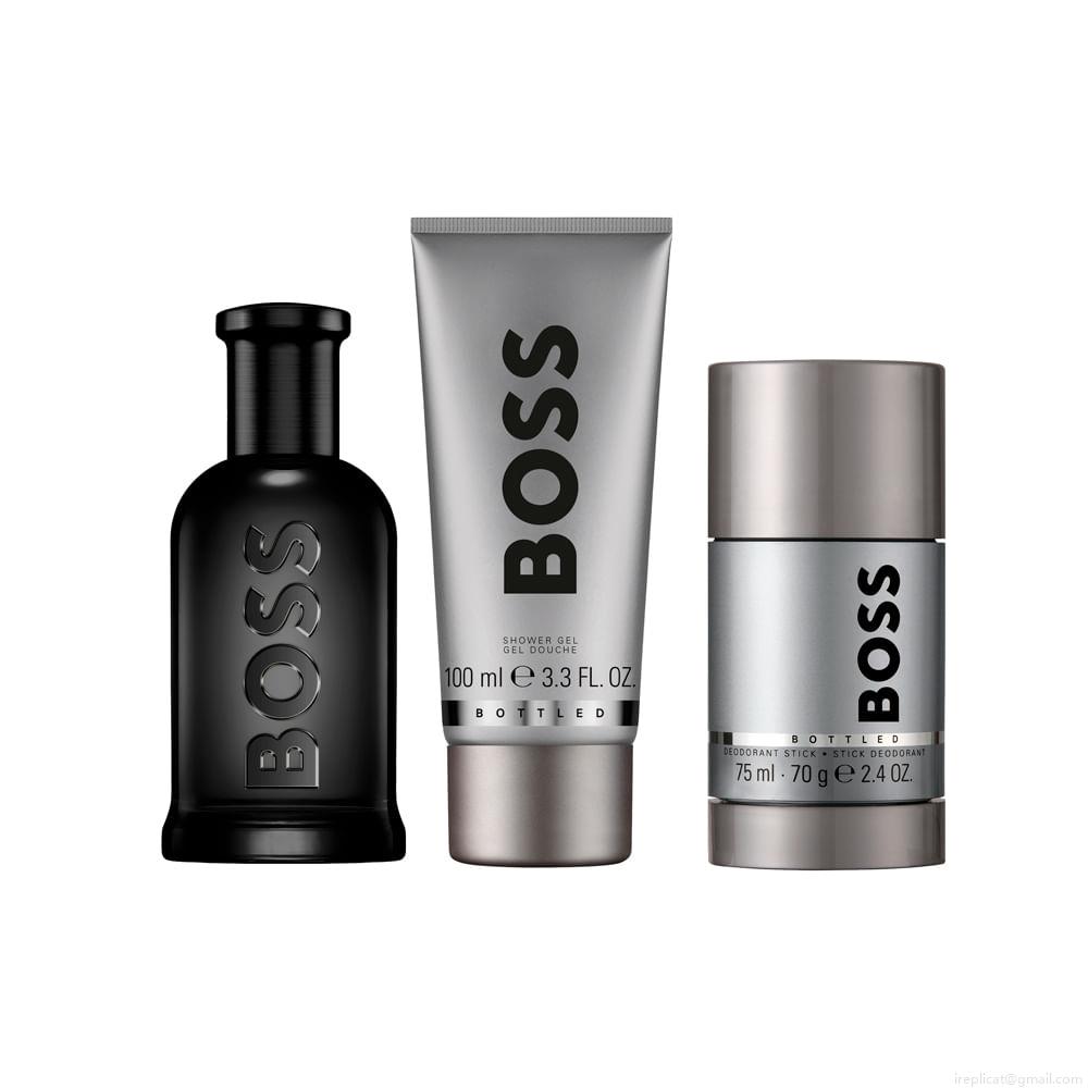 Kit Hugo Boss Bottled Edp Perfume Masculino 100 ml + Desodorante 75 ml + Gel de Banho 100 ml Kit Hugo Boss Bottled Edp Perfume Masculino 100 ml + Desodorante 75 ml + Gel de Banho 100 ml