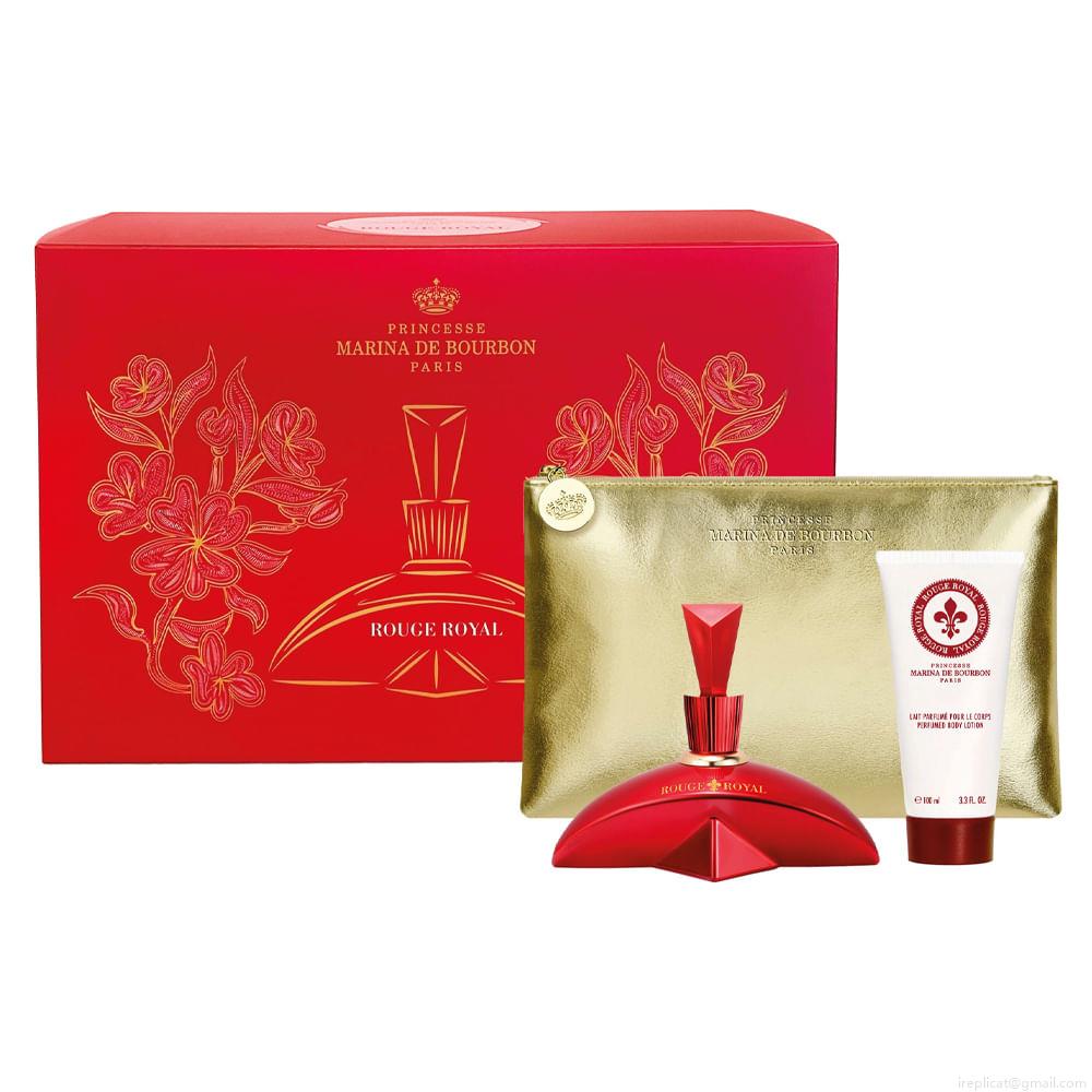 Kit Perfume Marina De Bourbon Rouge Royal Eau de Parfum Feminino 100 ml + Loção Corporal 100 ml + Necessaire Kit Perfume Marina De Bourbon Rouge Royal Eau de Parfum Feminino 100 ml + Loção Corporal 100 ml + Necessaire