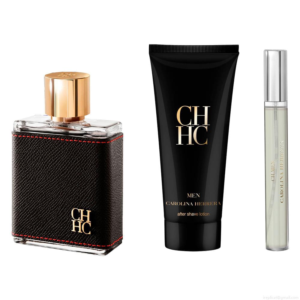 Kit Perfume Carolina Herrera Ch Men Masculino Eau de Toilette 100 ml + Pós-Barba 100 ml + Miniatura 10 ml Kit Perfume Carolina Herrera Ch Men Masculino Eau de Toilette 100 ml + Pós-Barba 100 ml + Miniatura 10 ml