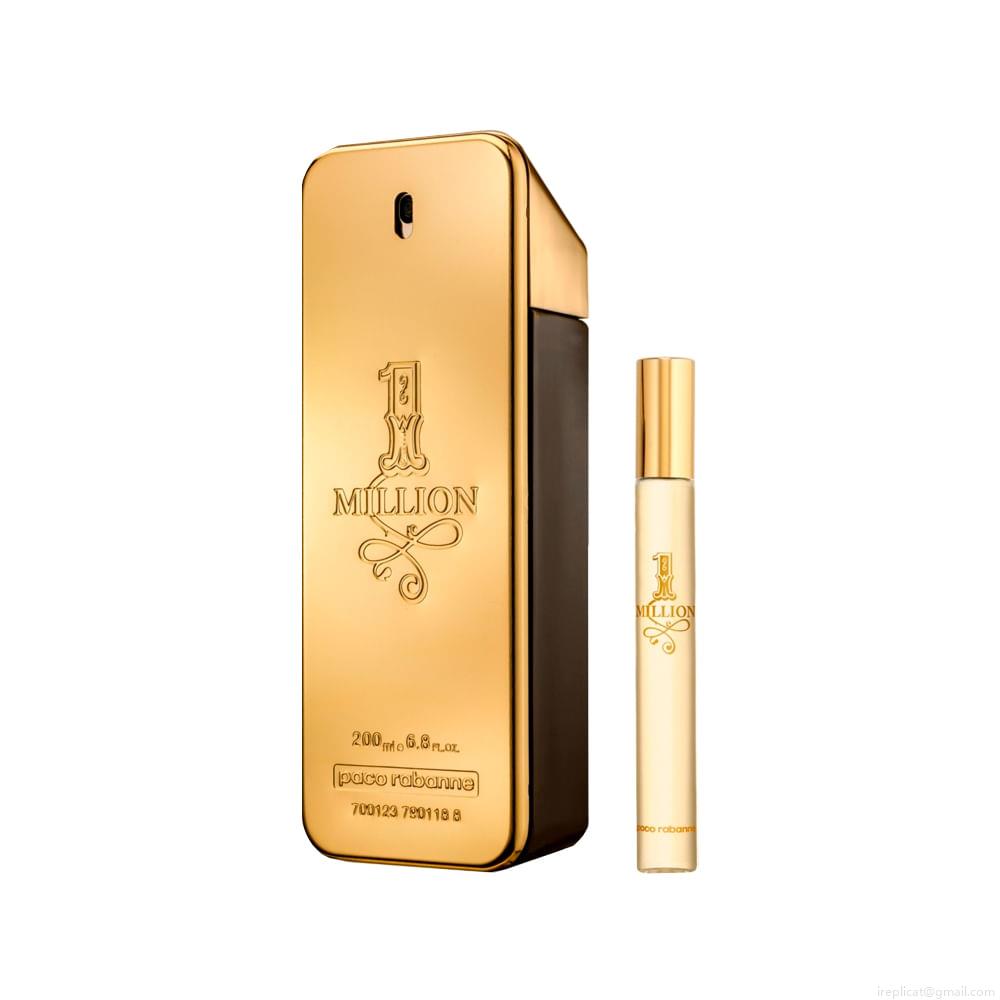 Kit Perfume Paco Rabanne 1 Million Masculino Eau de Toilette 200 ml +Miniatura 10 ml Kit Perfume Paco Rabanne 1 Million Masculino Eau de Toilette 200 ml +Miniatura 10 ml