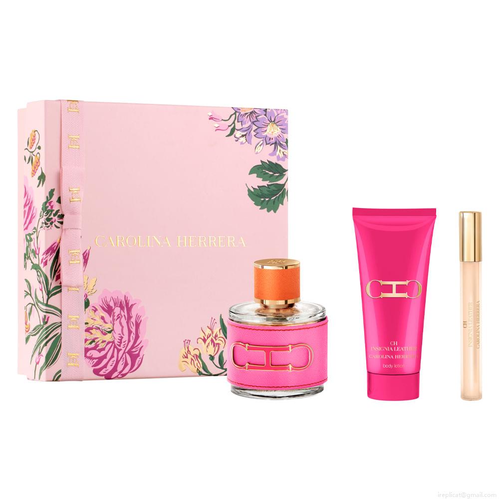 Kit Perfume Carolina Herrera Ch Insignia Leather Feminino Eau de Parfum 100 ml + Creme Corporal 100 ml + Miniatura 10 ml Kit Perfume Carolina Herrera Ch Insignia Leather Feminino Eau de Parfum 100 ml + Creme Corporal 100 ml + Miniatura 10 ml