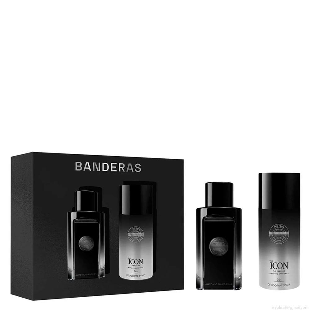 Kit Perfume Banderas The Icon The Parfum Masculino Eau de Parfum 100 ml + Desodorante Spray 150 ml Kit Perfume Banderas The Icon The Parfum Masculino Eau de Parfum 100 ml + Desodorante Spray 150 ml