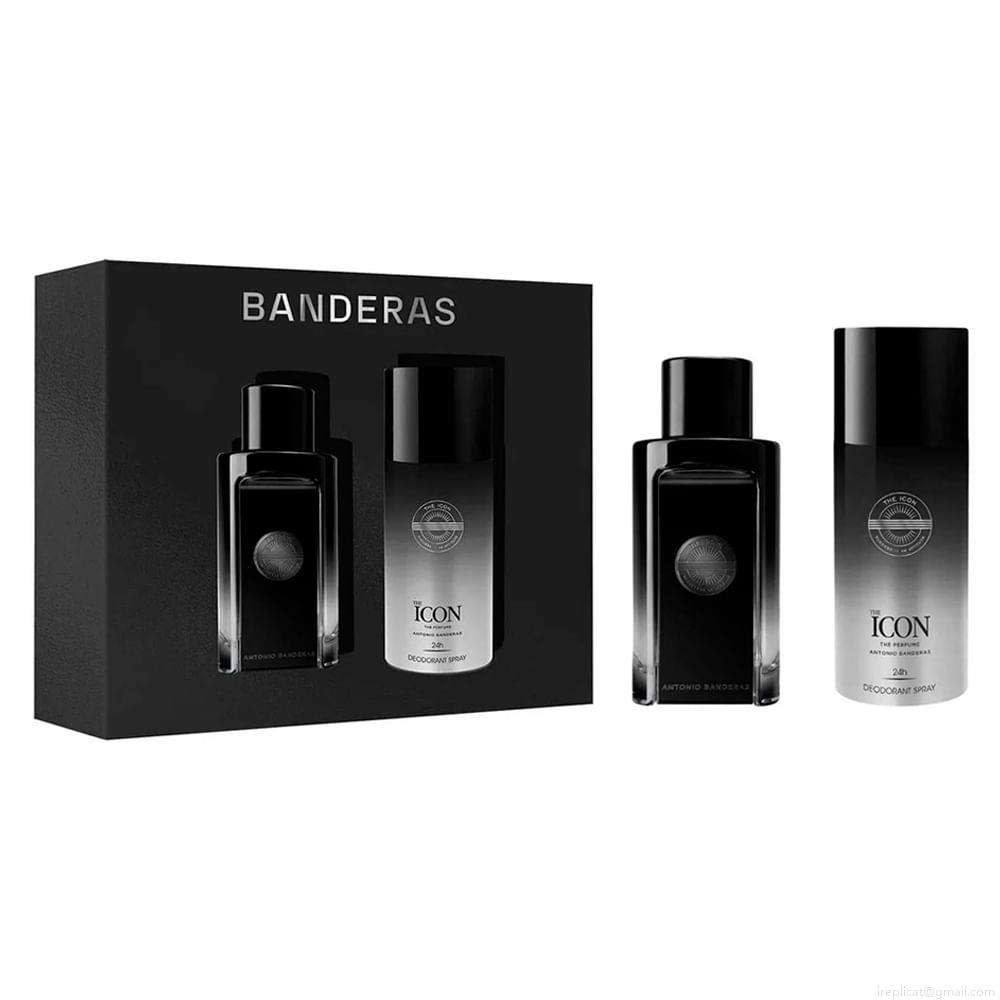 Kit Perfume Banderas The Icon The Parfum Masculino Eau de Parfum 100 ml + Desodorante Spray 150 ml Kit Perfume Banderas The Icon The Parfum Masculino Eau de Parfum 100 ml + Desodorante Spray 150 ml