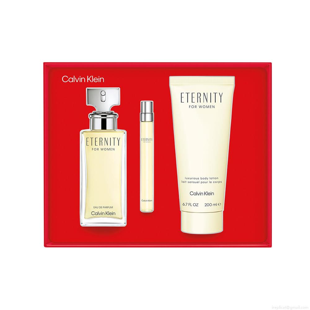 Kit Perfume Calvin Klein Eternity For Women Eau de Parfum Feminino 100 ml + Loção Corporal 200 ml + Miniatura 10 ml Kit Perfume Calvin Klein Eternity For Women Eau de Parfum Feminino 100 ml + Loção Corporal 200 ml + Miniatura 10 ml