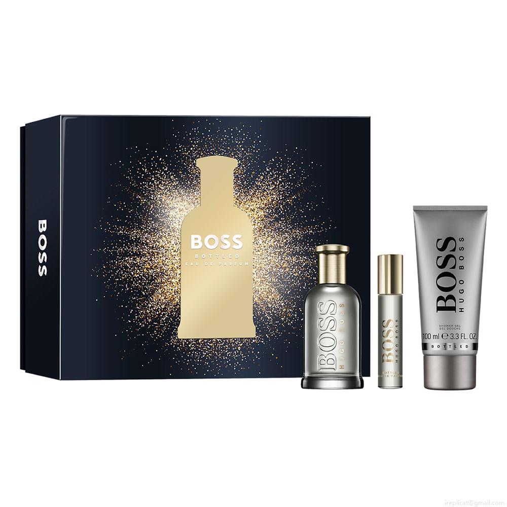 Kit Perfume Hugo Boss Bottled Eau de Parfum Masculino 100 ml + Miniatura 10 ml + Gel De Banho 100 ml Kit Perfume Hugo Boss Bottled Eau de Parfum Masculino 100 ml + Miniatura 10 ml + Gel De Banho 100 ml