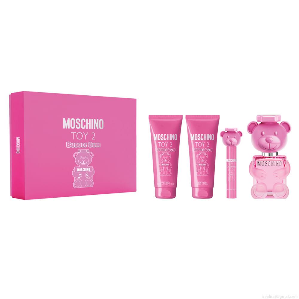 Kit Perfume Moschino Toy 2 Bubble Gum Wom Eau de Toilette 100 ml + Miniatura 10 ml + Gel de Banho 100 ml + Loção Corporal 100 ml Kit Perfume Moschino Toy 2 Bubble Gum Wom Eau de Toilette 100 ml + Miniatura 10 ml + Gel de Banho 100 ml + Loção Corporal 100 ml