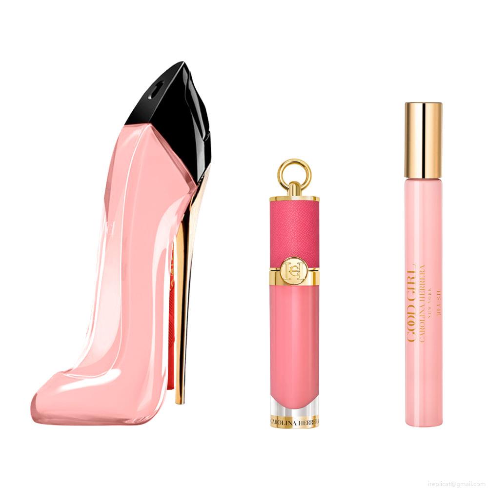 Kit Perfume Carolina Herrera Good Girl Blush Eau de Parfum Feminino 80 ml + Miniatura 10 ml + Batom 1070 Rose Jasmine 5 ml Kit Perfume Carolina Herrera Good Girl Blush Eau de Parfum Feminino 80 ml + Miniatura 10 ml + Batom 1070 Rose Jasmine 5 ml