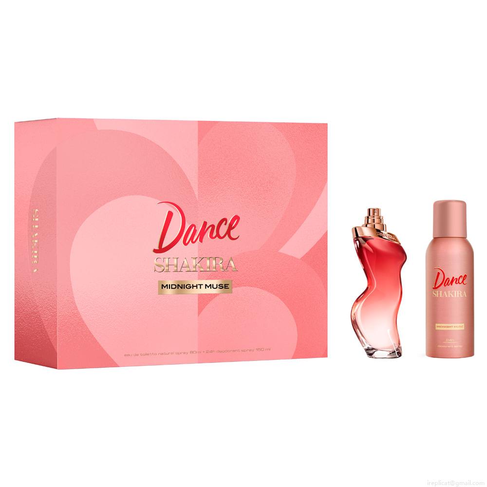 Kit Perfume Shakira Dance Midnight Muse Eau de Toilette Feminino 80 ml + Desodorante Spray 150 ml Kit Perfume Shakira Dance Midnight Muse Eau de Toilette Feminino 80 ml + Desodorante Spray 150 ml