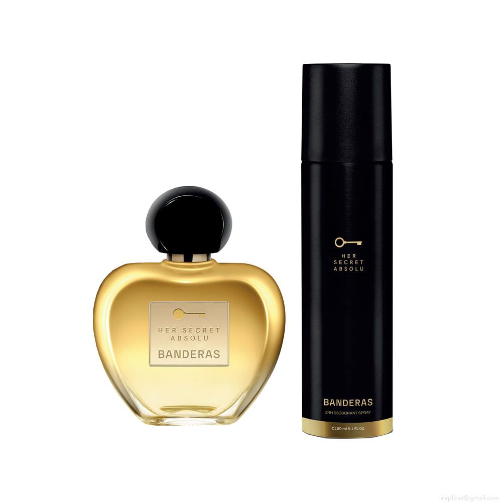 Kit Perfume Banderas Her Secret Absolu Eau de Parfum Feminino 80 ml + Desodorante Spray 150 ml Kit Perfume Banderas Her Secret Absolu Eau de Parfum Feminino 80 ml + Desodorante Spray 150 ml