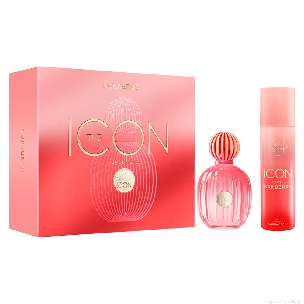 Kit Perfume Banderas The Icon Splendid Eau de Parfum Feminino 100 ml + Desodorante 150 ml Kit Perfume Banderas The Icon Splendid Eau de Parfum Feminino 100 ml + Desodorante 150 ml