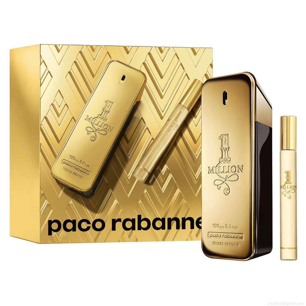 Kit Perfume Paco Rabanne 1 Million Masculino Eau de Toilette Masculino 100 ml + Miniatura 10ml Kit Perfume Paco Rabanne 1 Million Masculino Eau de Toilette Masculino 100 ml + Miniatura 10ml