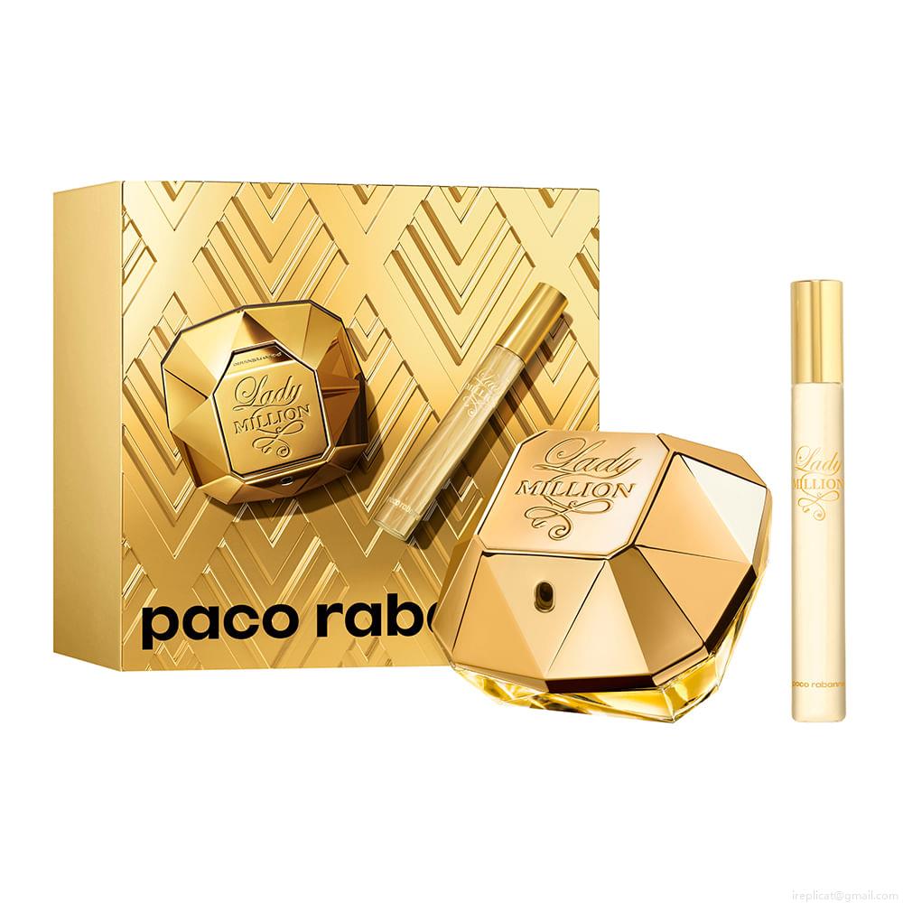 Kit Perfume Paco Rabanne Lady Million Eau de Parfum Feminino 50 ml + Miniatura 10 ml Kit Perfume Paco Rabanne Lady Million Eau de Parfum Feminino 50 ml + Miniatura 10 ml