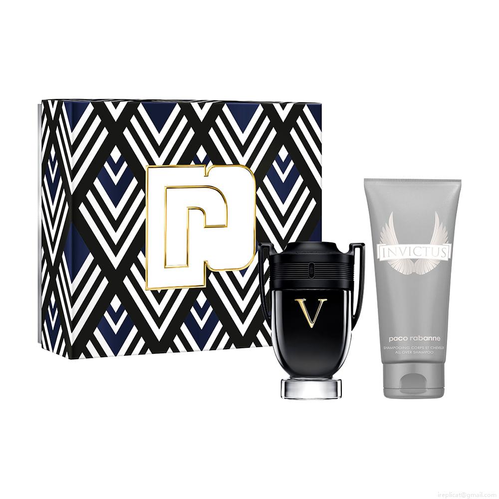 Kit Perfume Paco Rabanne Invictus Victory Masculino Eau de Parfum 50 ml + Shampoo Corporal 100 ml Kit Perfume Paco Rabanne Invictus Victory Masculino Eau de Parfum 50 ml + Shampoo Corporal 100 ml