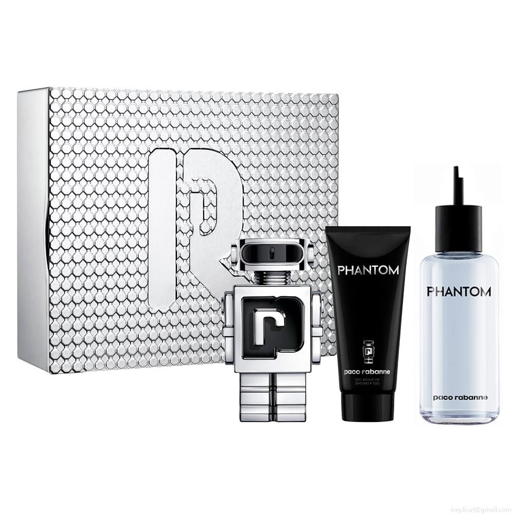 Kit Perfume Paco Rabanne Phantom Masculino Eau de Toilette 100 ml + Gel de Banho 100 ml + Perfume 200 ml Refil Kit Perfume Paco Rabanne Phantom Masculino Eau de Toilette 100 ml + Gel de Banho 100 ml + Perfume 200 ml Refil