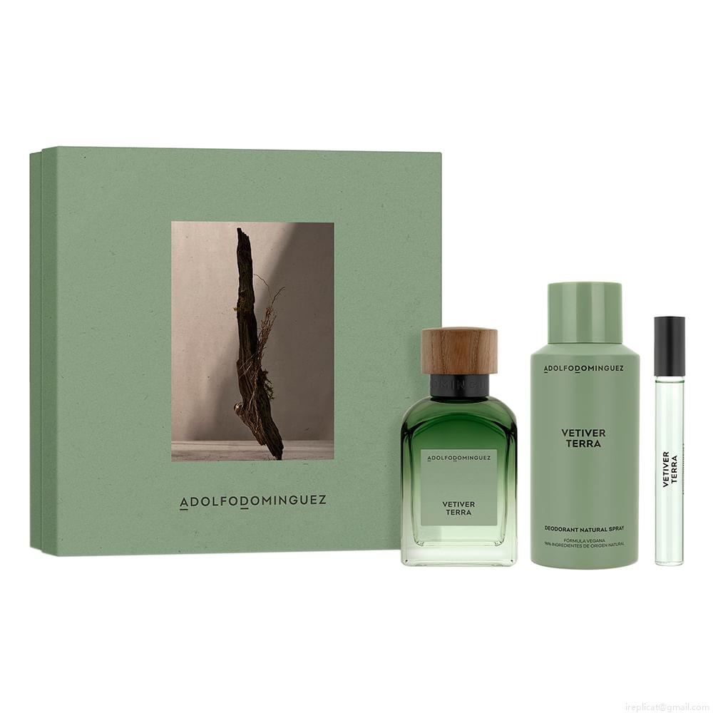 Kit Perfume Adolfo Dominguez Vetiver Terra Masculino Eau de Parfum 120 ml + Desodorante 150 ml + Miniatura 10 ml Kit Perfume Adolfo Dominguez Vetiver Terra Masculino Eau de Parfum 120 ml + Desodorante 150 ml + Miniatura 10 ml