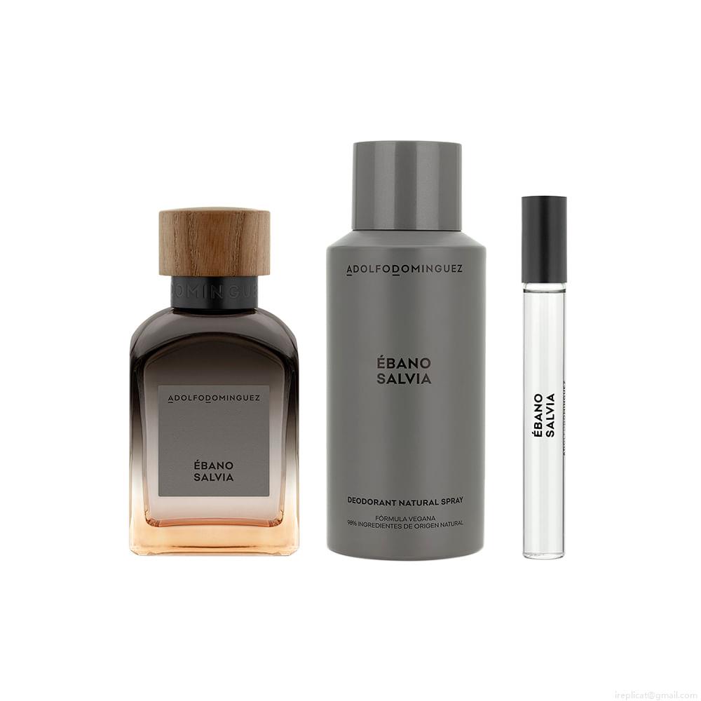 Kit Perfume Adolfo Dominguez Ébano Salvia Masculino Eau de Parfum 120 ml + Desodorante 150 ml + Miniatura 10 ml Kit Perfume Adolfo Dominguez Ébano Salvia Masculino Eau de Parfum 120 ml + Desodorante 150 ml + Miniatura 10 ml